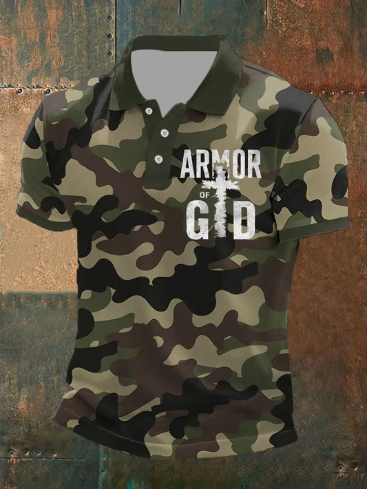Men's Armor Of God Printed Polo Shirt - gracestitchs
