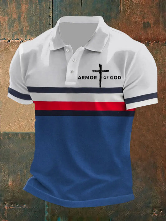 Men's Armor Of God Printed Polo Shirt - gracestitchs