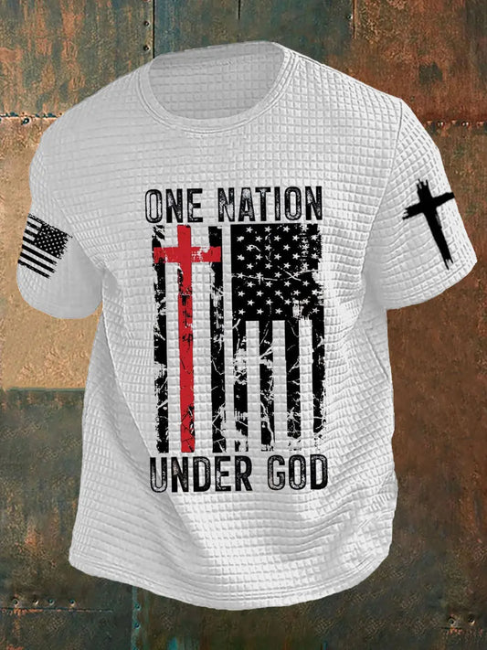 Men's One Nation Under God Short Sleeves T-shirt prairieply