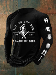 Men's Put On The Full Armor Of God Long Seeve T-shirt - gracestitchs