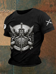 Men's Armor Of God Print Casual Tee prairieply