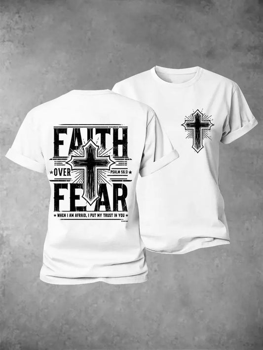 Women's Faith Over Fear Casual Tee gracestitchs