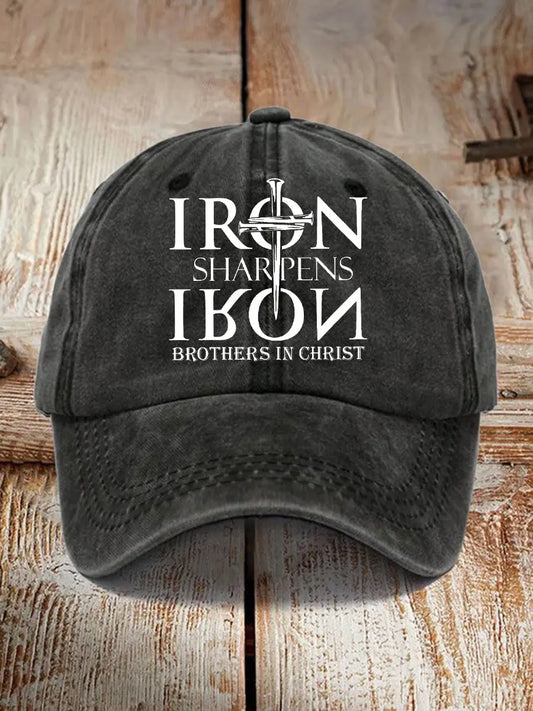 Unisex Iron Sharpens Iro Print Hat - gracestitchs