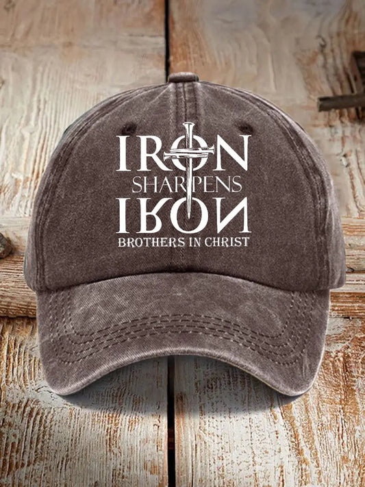 Unisex Iron Sharpens Iro Print Hat - gracestitchs