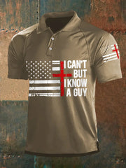 Men's I Can't But I Know A Guy American Flag Print Casual Polo - gracestitchs