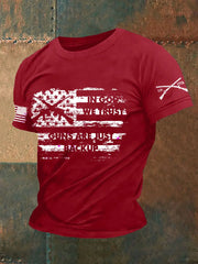 Men's In God we Trust Guns Are Just Backup Printed Short Sleeve T-shirt - gracestitchs