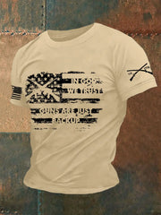 Men's In God we Trust Guns Are Just Backup Printed Short Sleeve T-shirt - gracestitchs