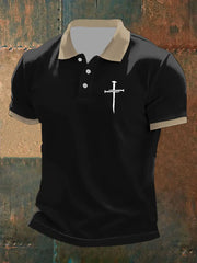 Men's Faith Cross Printed Short SleeveT-shirt - gracestitchs