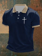 Men's Faith Cross Printed Short SleeveT-shirt - gracestitchs