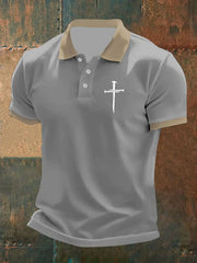 Men's Faith Cross Printed Short SleeveT-shirt - gracestitchs