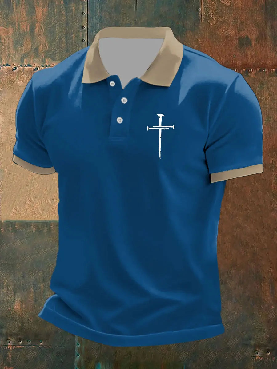 Men's Faith Cross Printed Short SleeveT-shirt - gracestitchs