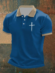 Men's Faith Cross Printed Short SleeveT-shirt - gracestitchs