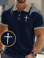 Men's Faith Cross Printed Short SleeveT-shirt - gracestitchs