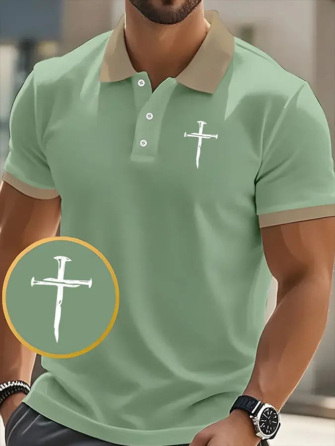 Men's Faith Cross Printed Short SleeveT-shirt - gracestitchs