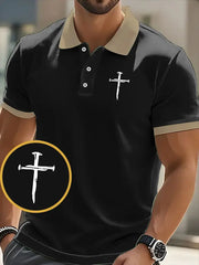 Men's Faith Cross Printed Short SleeveT-shirt - gracestitchs