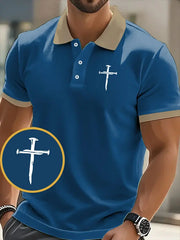 Men's Faith Cross Printed Short SleeveT-shirt - gracestitchs