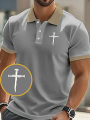 Men's Faith Cross Printed Short SleeveT-shirt - gracestitchs