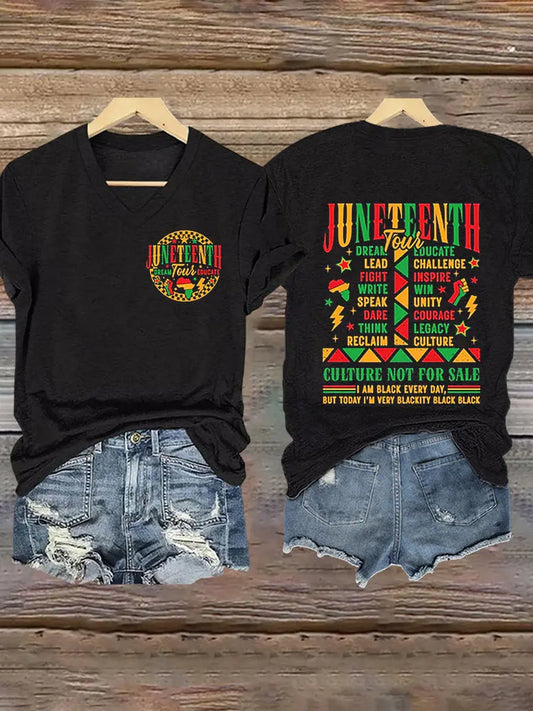 Women's Juneteenth 1865 Printed Short Sleeves T-shirt