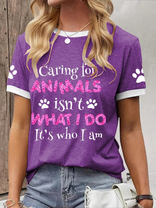Women's caring for animals T-shirt