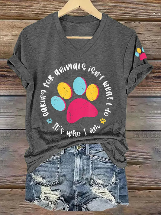 Women's Caring For Animals Isn't What I Do It's What I Am T-shirt