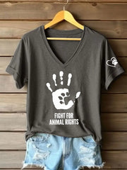 Women's Fight For Animal Rights Printed T-Shirt