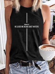 Women's He Leads Me To Calm Waters Faux Cotton Vest
