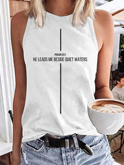 Women's He Leads Me To Calm Waters Faux Cotton Vest
