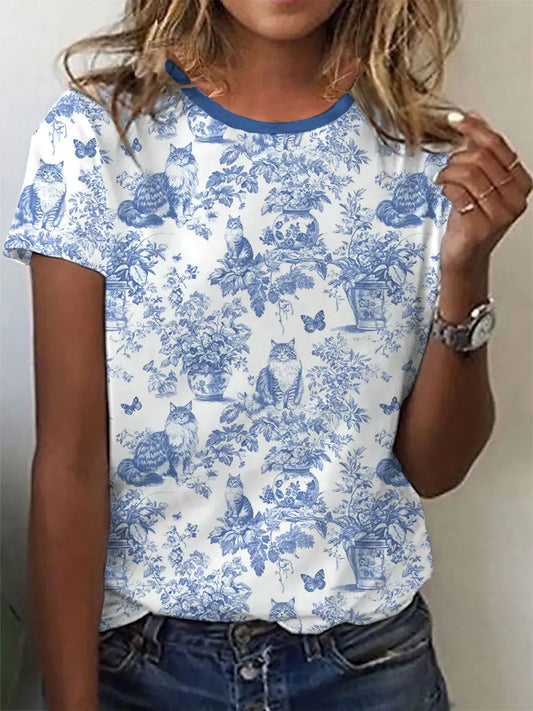 Women's Maine Coon Cat Print Casual T-Shirt