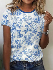 Women's Dogs Printed Casual T-Shirt