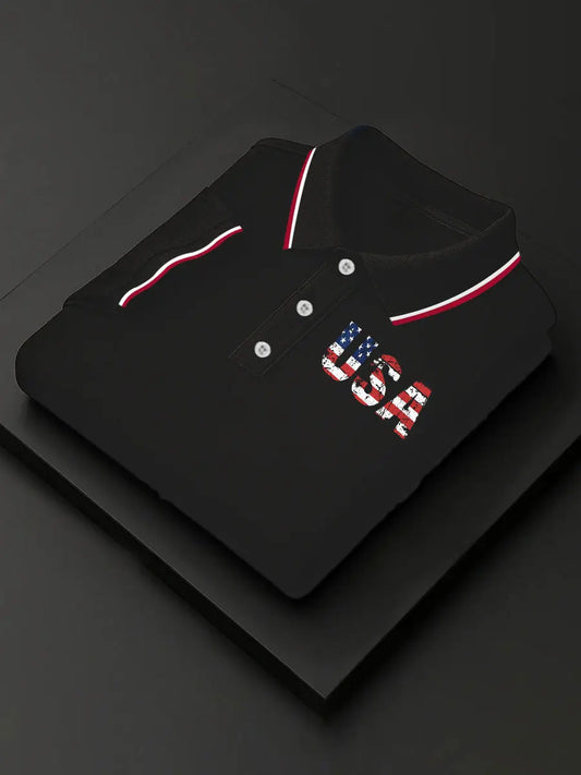 Men's Retro Independence Day Short Sleeve Shirt