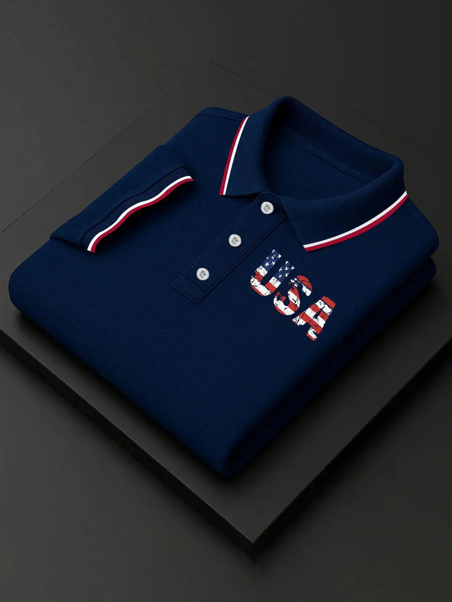 Men's Retro Independence Day Short Sleeve Shirt