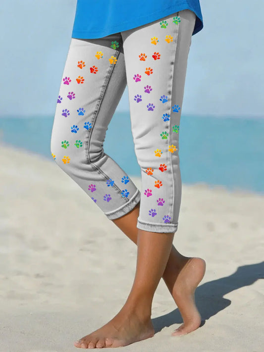 Women's Denim Paw Cropped leggings
