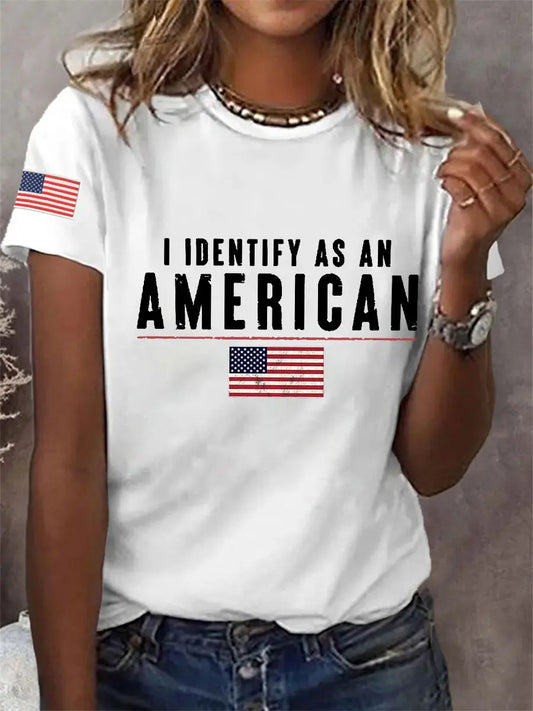 Women's  I Identify As An American Casual Tee