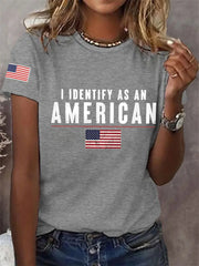 Women's  I Identify As An American Casual Tee