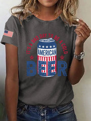 Women's It's A Bad Day To Be A Cold Beer Printed Casual T-Shirt