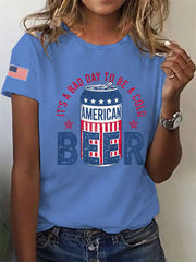 Women's It's A Bad Day To Be A Cold Beer Printed Casual T-Shirt