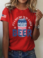 Women's It's A Bad Day To Be A Cold Beer Printed Casual T-Shirt