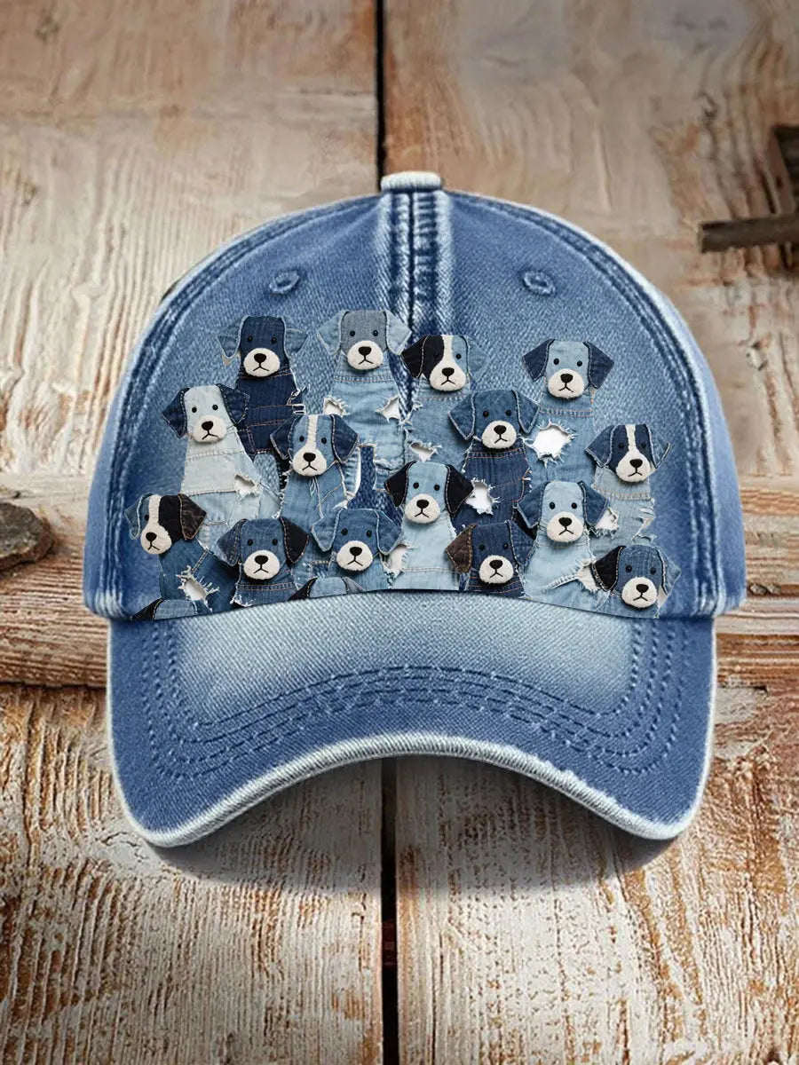 Unisex denim dog hats
