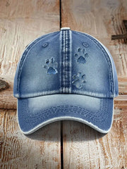 Unisex denim dog paw hats