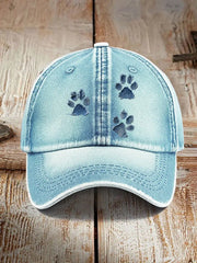 Unisex denim dog paw hats