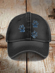 Unisex denim dog paw hats
