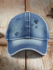 Unisex denim dog paw hats