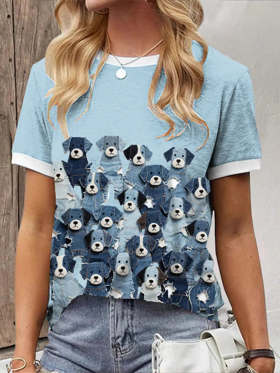 Women's Denim Dog T-shirt
