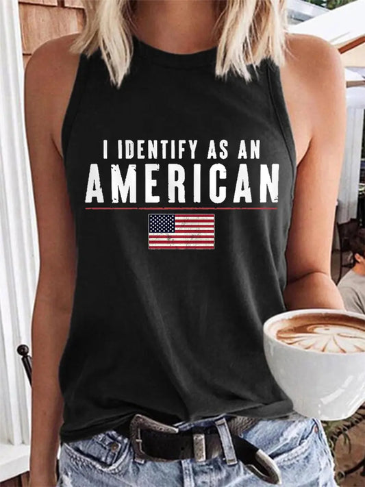 Women's I Identify As An American USA Flag Casual Vest