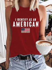 Women's I Identify As An American USA Flag Casual Vest
