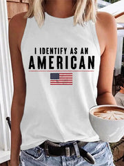 Women's I Identify As An American USA Flag Casual Vest