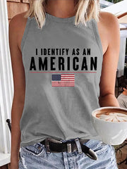 Women's I Identify As An American USA Flag Casual Vest