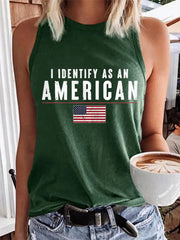 Women's I Identify As An American USA Flag Casual Vest
