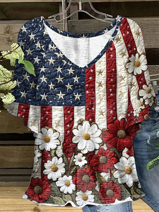 Women's USA Independence Day Short Sleeve Top