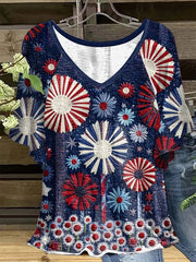 Women's USA Independence Day Short Sleeve Top